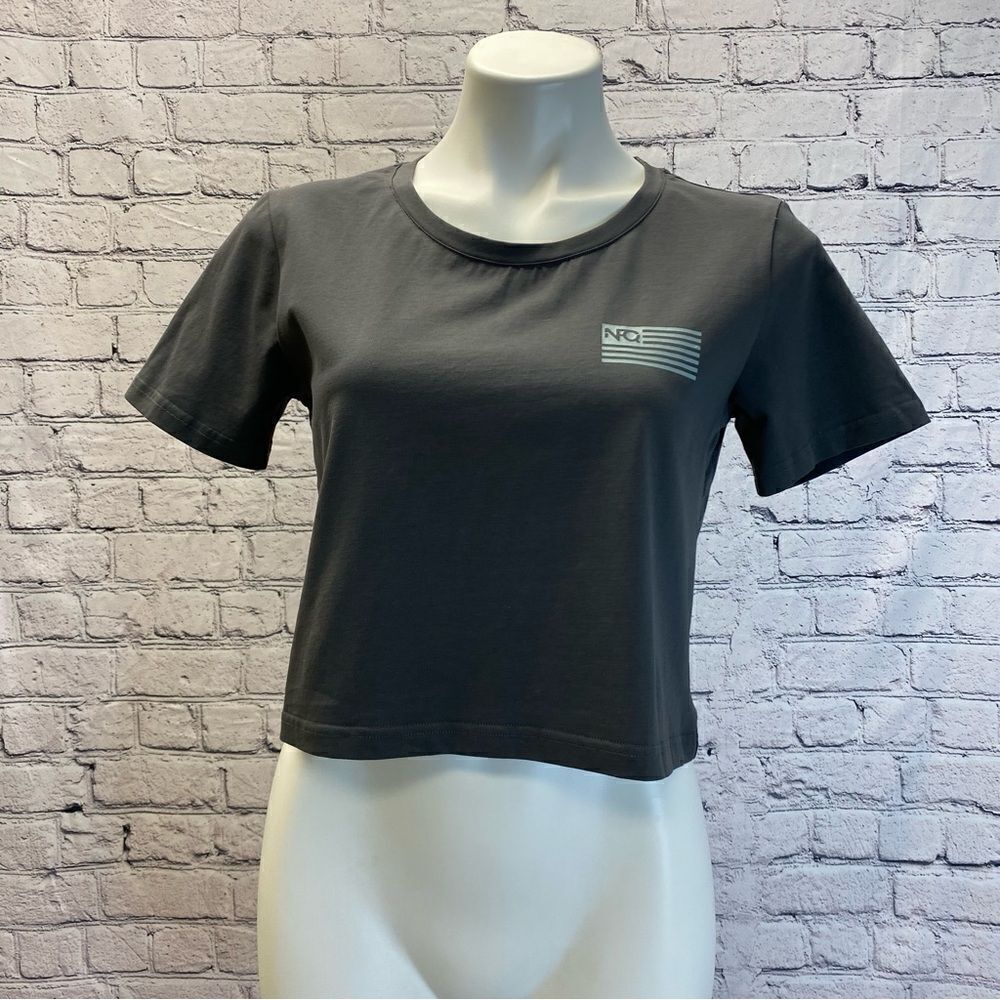 NFQ T-shirt crop gray medium womens